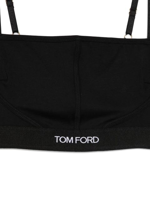 TOM FORD logo-band square-neck bra - Black