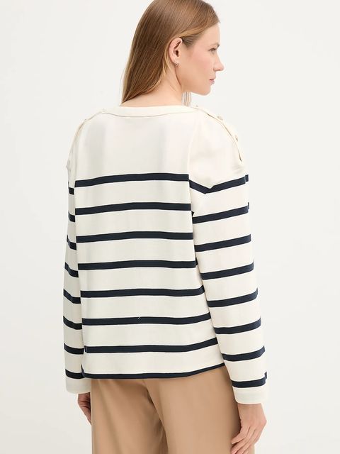 Tommy Hilfiger longsleeve bawełniany kolor beżowy WW0WW45760