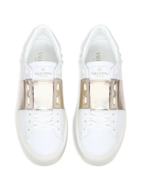Valentino Garavani open sneakers with metallic stripe - White