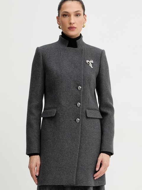 Morgan płaszcz z dodatkiem wełny kolor szary GBROCHE - zdjęcie produktu nr 1