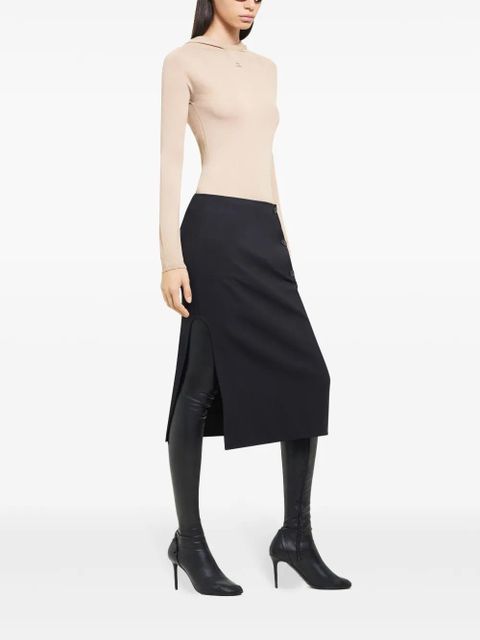 Courrèges hooded knitted top - Neutrals