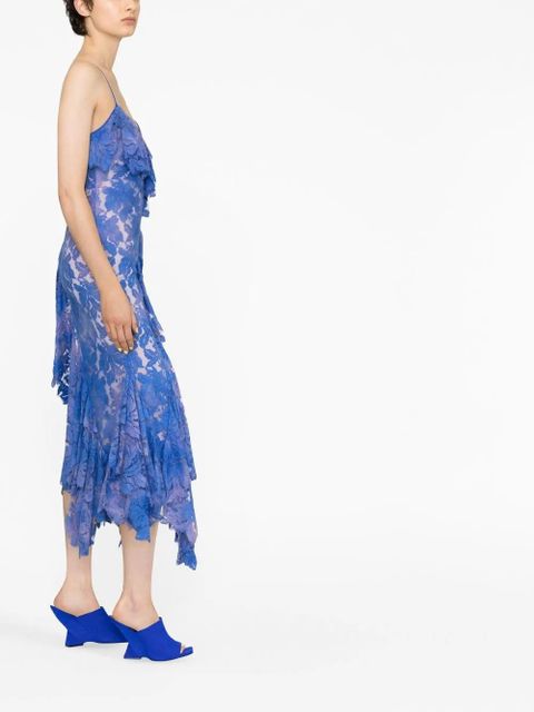 The Attico Thelma lace draped dress - Blue