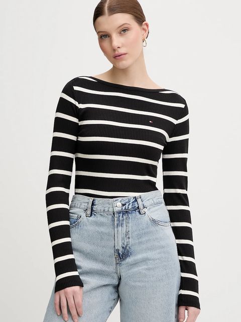 Tommy Hilfiger longsleeve kolor czarny WW0WW47309 - zdjęcie produktu nr 1