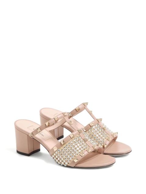 Valentino Garavani 60mm Rockstud embroidered sandals - Neutrals - zdjęcie produktu nr 2