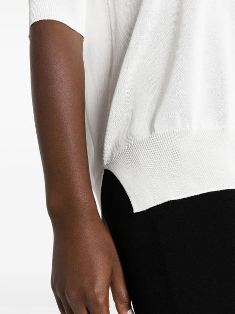 KHAITE fine-knit V-neck sweatshirt - White