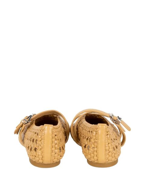 Michael Kors Indy Flex woven buckle-strap ballet flats - Neutrals