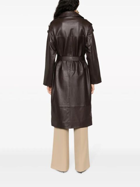 Yves Salomon double-breasted leather trench coat - Brown - zdjęcie produktu nr 2