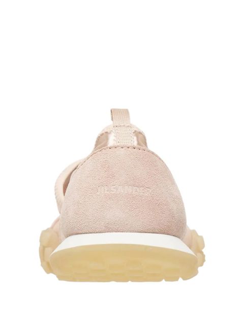 Jil Sander Moon Ballerina satin-finish suede-panel sneakers - Neutrals