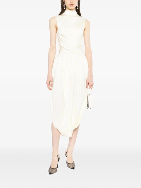 Self-Portrait wrap midi dress - Neutrals - zdjęcie produktu nr 2