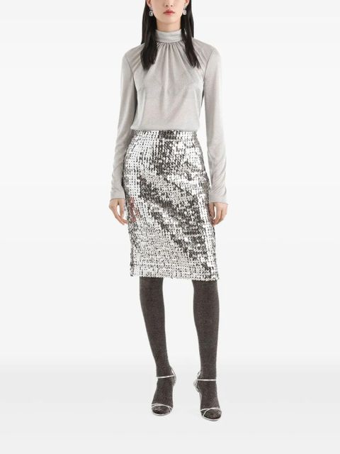 Dolce & Gabbana lamé jersey top - Grey - zdjęcie produktu nr 2