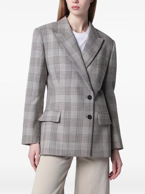 ANINE BING Aretha plaid blazer - Neutrals - zdjęcie produktu nr 1