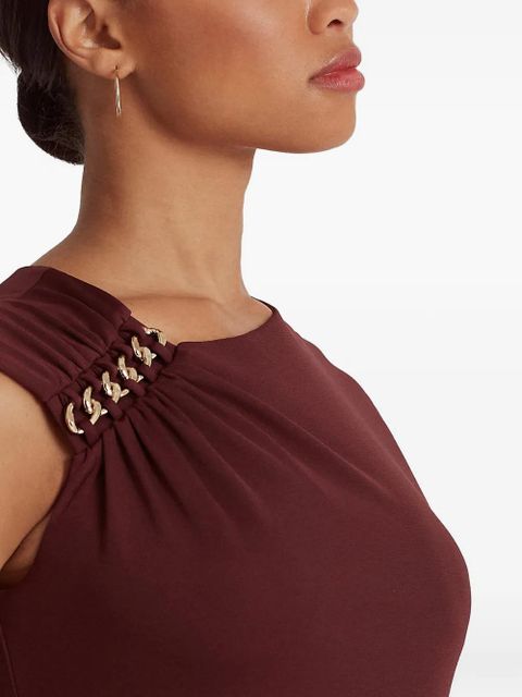Lauren Ralph Lauren ruched chain dress - Brown