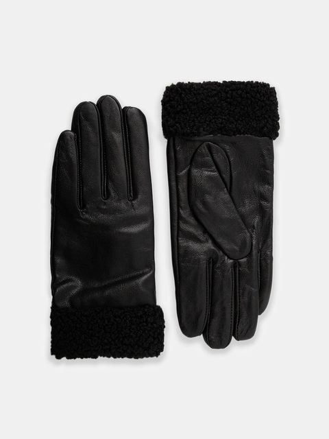 Answear.LAB rękawiczki skórzane damskie kolor czarny - zdjęcie produktu nr 1