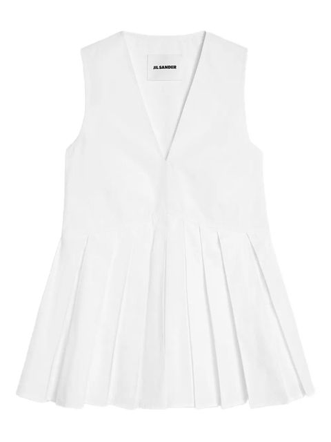 Jil Sander pleated cotton poplin top - White - zdjęcie produktu nr 1