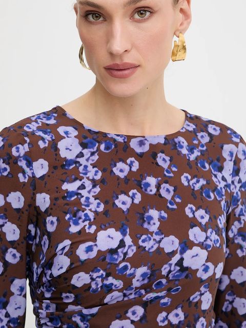 Patrizia Pepe bluzka damska kolor brązowy wzorzysta 8M1742 A636