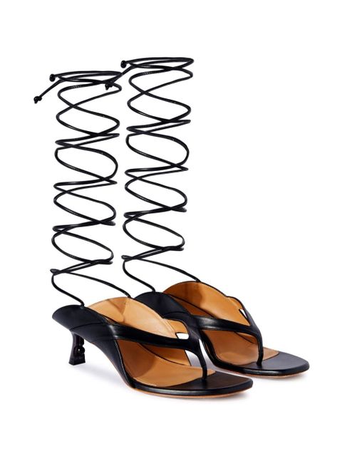 Off-White Lollipop lace-up leather sandals - Black - zdjęcie produktu nr 2