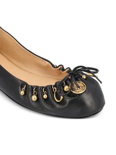 Chloé embellished ruffled ballet flats - Black - zdjęcie produktu nr 2