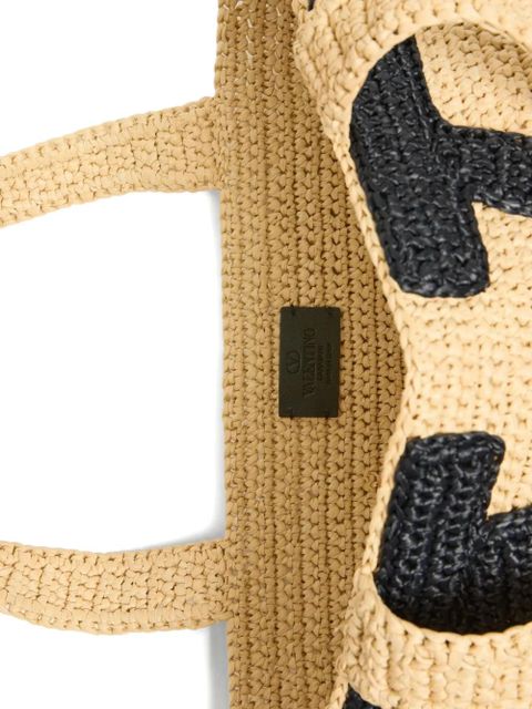 Valentino Garavani large Viva Superstar raffia tote bag - Neutrals