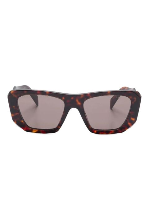 Prada Eyewear Symbole geometric-frame sunglasses - Brown - zdjęcie produktu nr 1