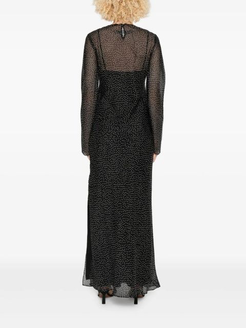 SIR. Lisander polka-dot long-sleeve dress - Black