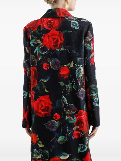 Dolce & Gabbana floral-print coat - Black