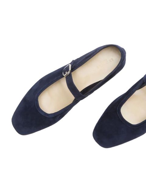 Le Monde Beryl buckle-strap suede ballet flats - Blue