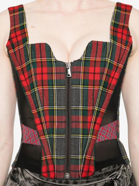 Vivienne Westwood tartan zip-front top - Red