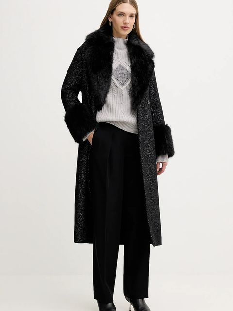 Twinset sweter z dodatkiem wełny damski kolor szary z golfem 252TT3290 - zdjęcie produktu nr 2