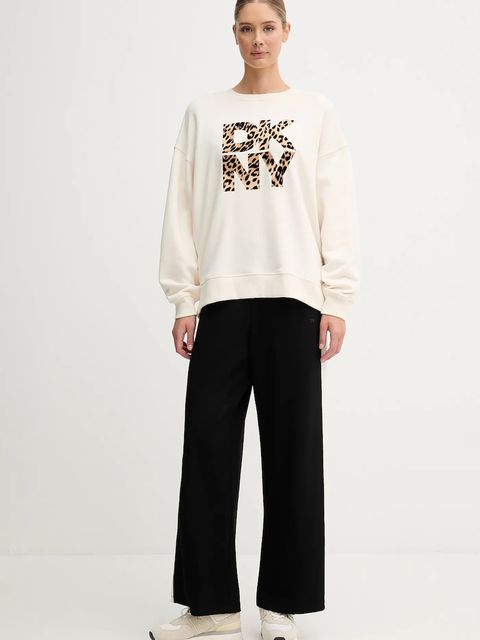 Dkny spodnie dresowe damskie kolor czarny wzorzyste DP5P3649 - zdjęcie produktu nr 2