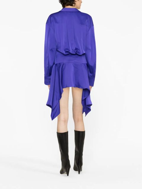 The Attico asymmetric-hem shirt dress - Purple