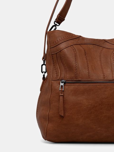 Desigual torebka EMBRO PATCH LOVERTY C kolor brązowy 25WAXPA8