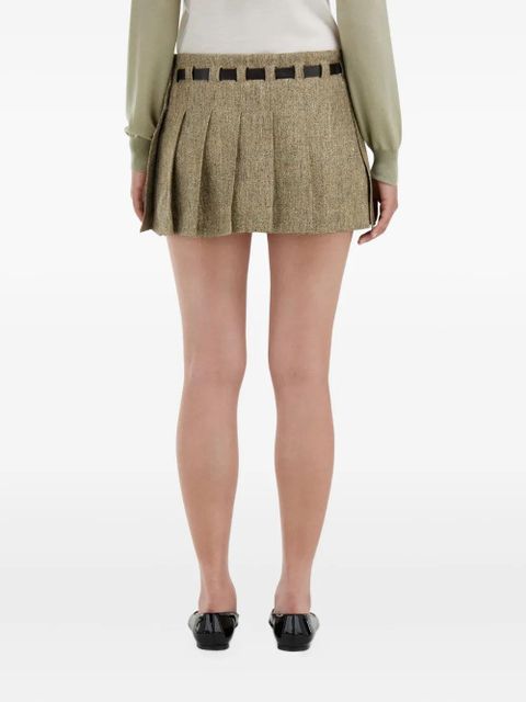 Ferragamo Gancini-buckle pleated mini skirt - Neutrals