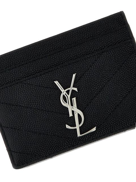 Saint Laurent Cassandre-plaque card holder - Black