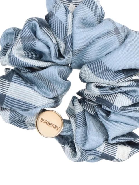 Burberry check silk scrunchie - Blue