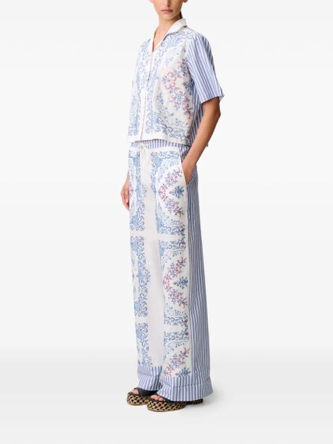 Claudie Pierlot stripe-pattern cotton shirt - White