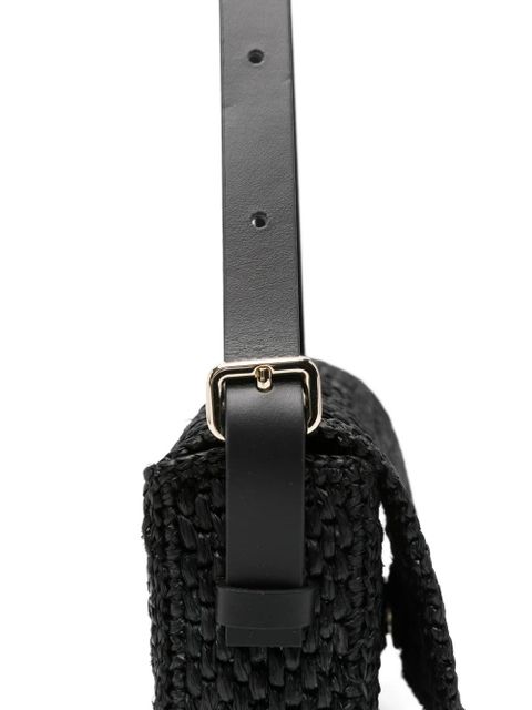 Manebi woven leather shoulder bag - Black