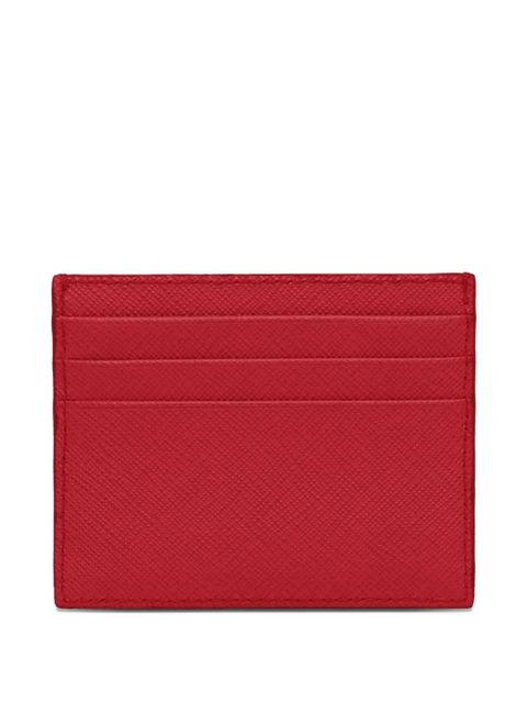 Prada triangle-logo saffiano leather card holder - Red - zdjęcie produktu nr 2