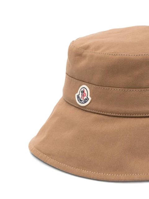 Moncler logo-patch bucket hat - Brown