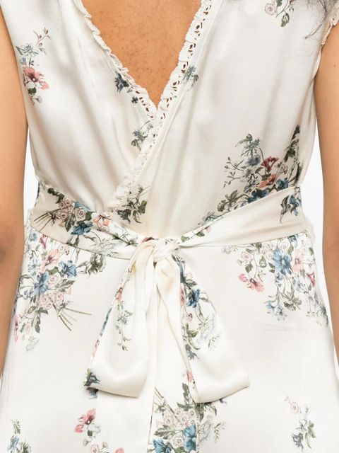 DÔEN V-neck floral print midi dress - Neutrals