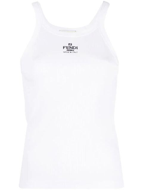 FENDI logo-embroidered vest top - White - zdjęcie produktu nr 1