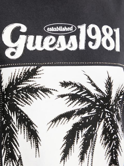 Guess t-shirt bawełniany damski kolor czarny W5YI17 I3Z14