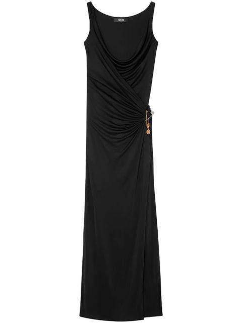 Versace Safety Pin gathered gown - Black - zdjęcie produktu nr 1