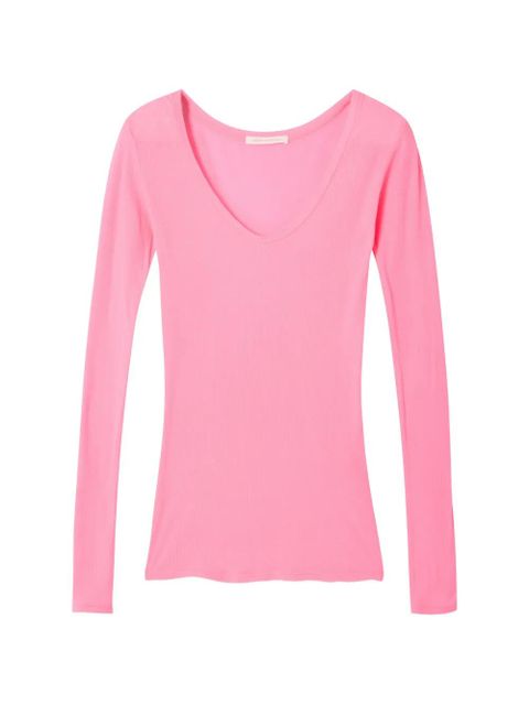 American Vintage Massachusetts long-sleeved V-neck T-shirt - Pink - zdjęcie produktu nr 1