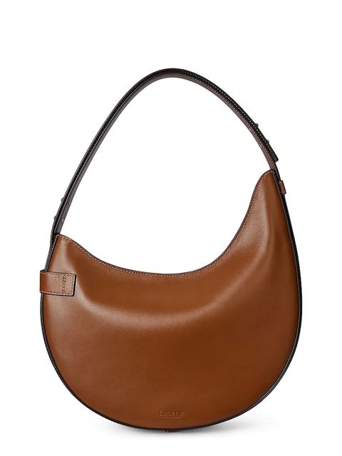 Lauren Ralph Lauren torebka skórzana kolor brązowy 431980156