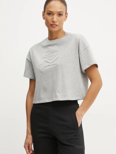 Karl Lagerfeld t-shirt bawełniany damski kolor szary A1W17071 - zdjęcie produktu nr 1