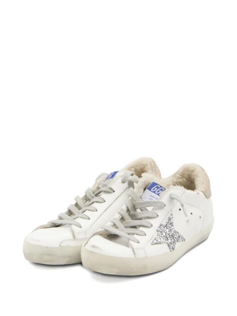Golden Goose Super-Star glittered-star shearling-lining sneakers - White - zdjęcie produktu nr 2