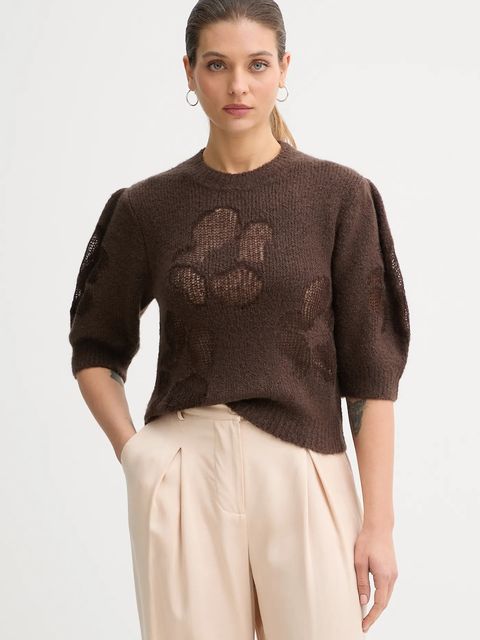 United Colors of Benetton sweter z dodatkiem wełny damski kolor zielony lekki 18L4E10EV - zdjęcie produktu nr 1