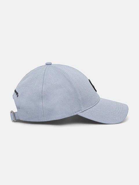 Karl Lagerfeld czapka z daszkiem bawełniana kolor niebieski z aplikacją A2W33059