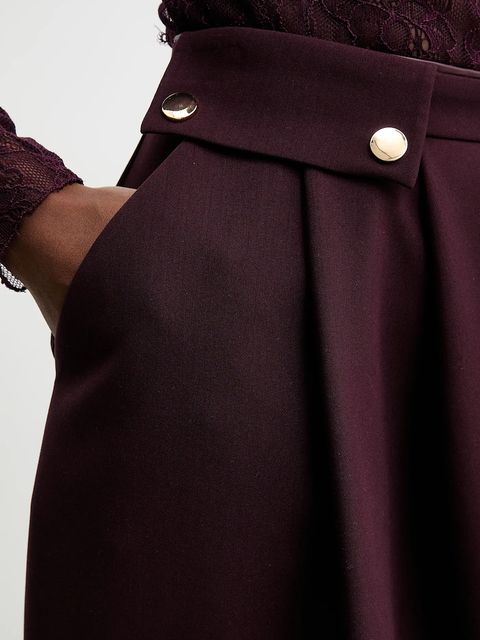 Answear.LAB spódnica kolor bordowy midi rozkloszowana