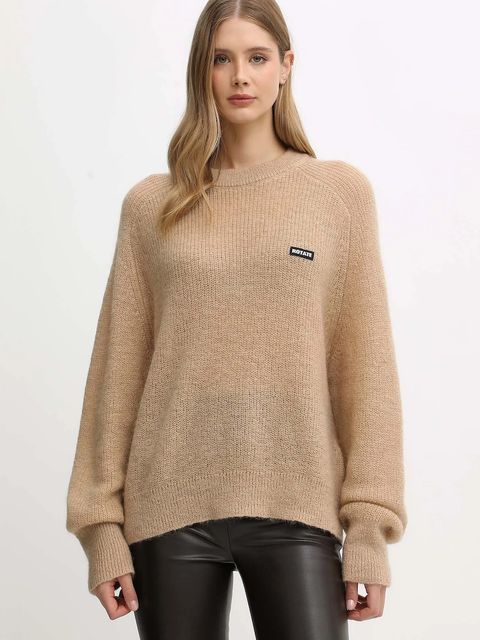 Rotate sweter z dodatkiem wełny kolor beżowy lekki 1146391753 - zdjęcie produktu nr 1